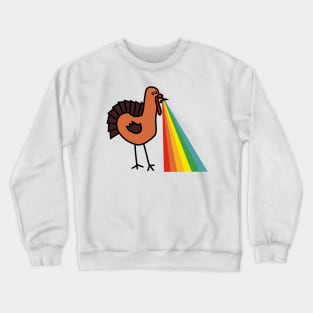 Animals with Rainbow Puke Thanksgiving Turkey Crewneck Sweatshirt